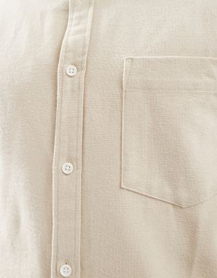 Asos Design Brushed Oxford Regular Shirt In White
