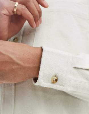 Asos Design Brushed Oxford Regular Shirt In White