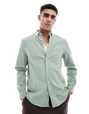 brushed oxford shirt in green