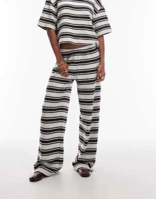 Asos Design Brushed Wide Leg Pants In Multi