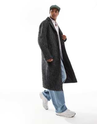 ASOS DESIGN ASOS DESIGN brushed wool look overcoat in grey