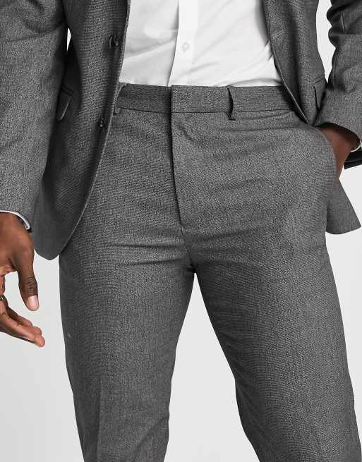ASOS DESIGN Bryllup - Koksgrå super skinny-habitbukser i mikrotekstur, 2 af 4