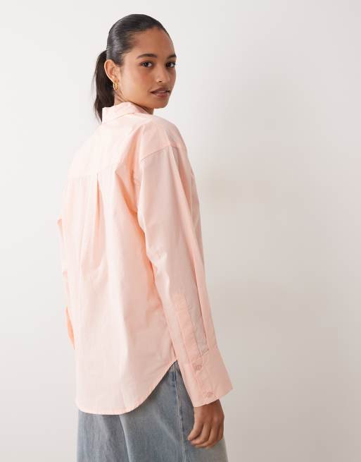 ASOS DESIGN – Brzoskwiniowa klasyczna koszula bawełniana, 3 z 4