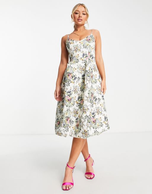 ASOS DESIGN bubble hem floral midi prom dress