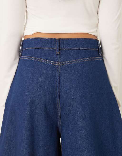 ASOS DESIGN bubble hem jean in mid blue, 5 of 5