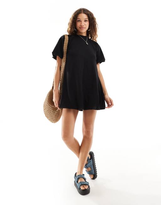 asos bubble mini dress ASOS Design - Bubble Hem Mini Dress - Women - Polyester/Viscose/Elastane - 10 US