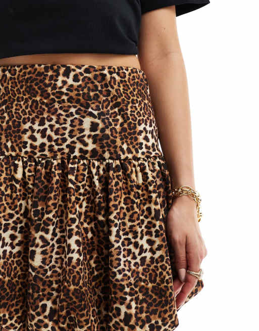 ASOS DESIGN bubble hem mini skirt in animal print