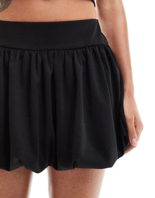 Asos Design Bubble Hem Mini Skirt In Black