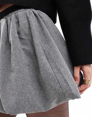 ASOS DESIGN bubble hem mini skirt with contrast waistband in