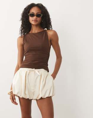 Asos Design Bubble Hem Short In White