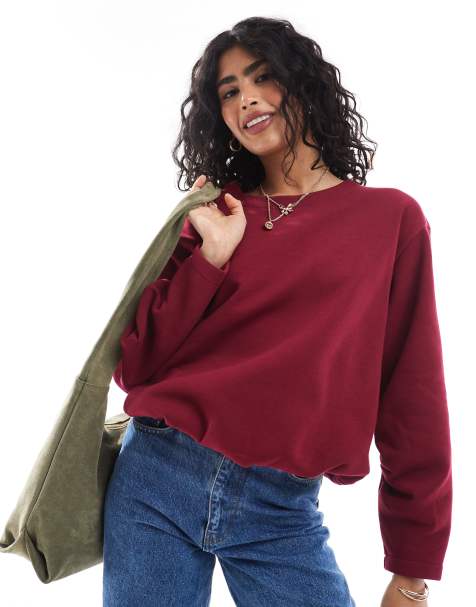 ASOS DESIGN bubble hem sweatshirt with ruched sleeves - view 1