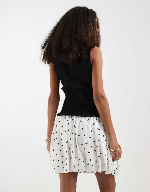 ASOS DESIGN bubble mini skirt in polka dot, 3 of 5