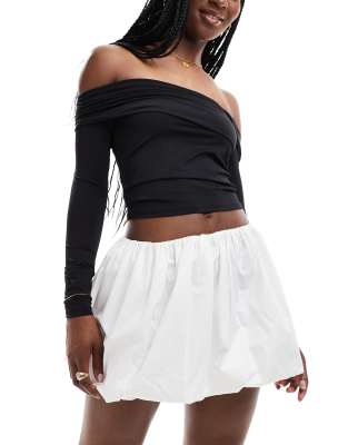 ASOS DESIGN bubble mini skirt in white