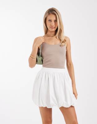 Asos Design Bubble Mini Skirt In White