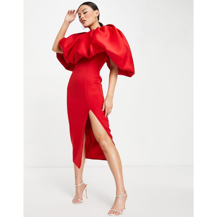 Asos red 2025 pencil dress