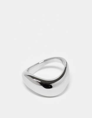 ASOS DESIGN - Bubble-Ring aus wasserfestem Edelstahl in Silberoptik