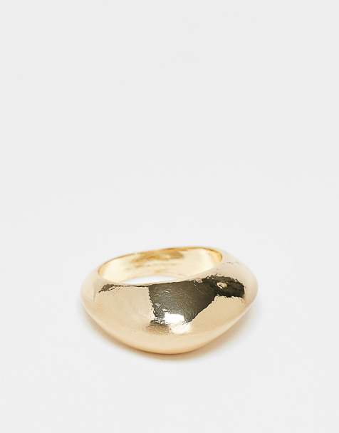 ASOS DESIGN bubble ring in two-tone brushed and gold tone - view 1