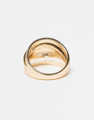 Asos Design Bubble Ring With Layered Design