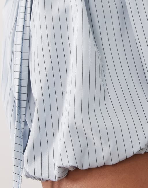 ASOS DESIGN bubble short co ord in blue check, 5 of 5