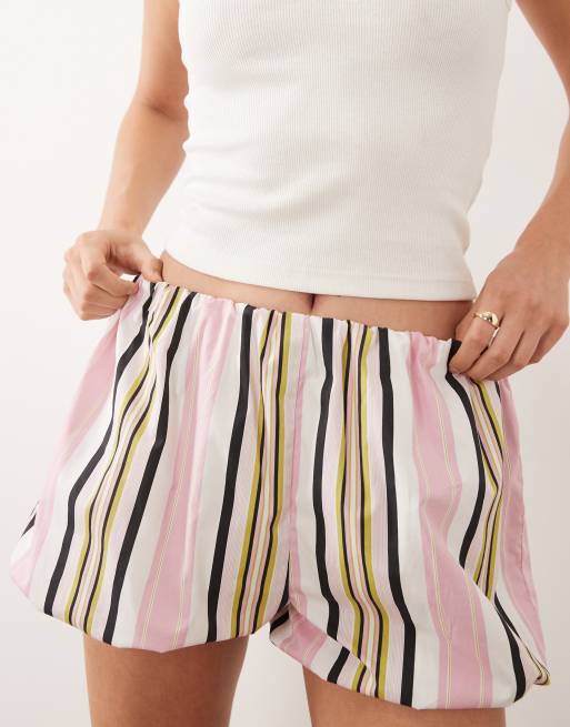 ASOS DESIGN bubble shorts in pink stripe, 2 of 5
