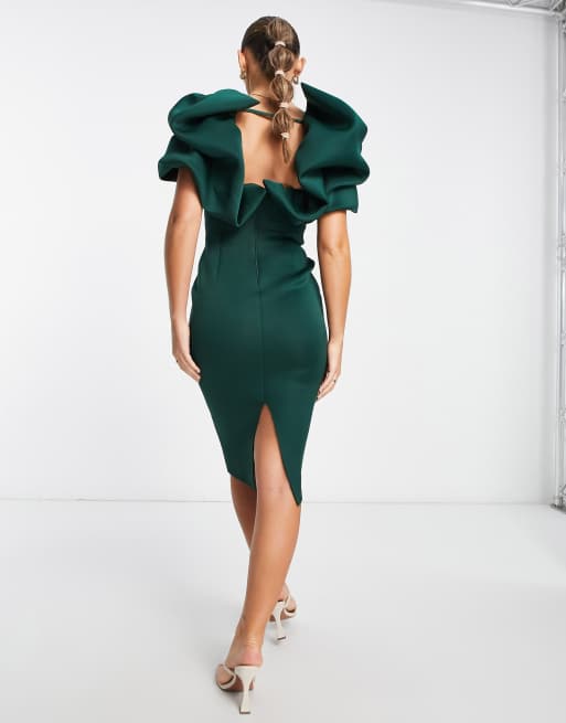 Forest green 2025 pencil dress