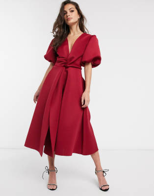 Midi prom sale dress with sleeves