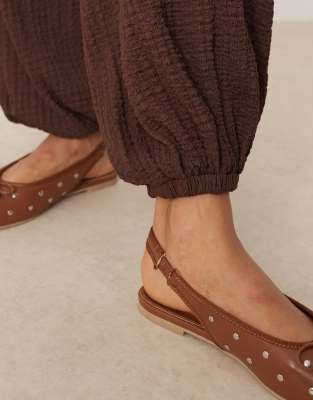 Asos Design Bubble Texture Pants In Brown