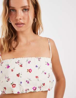 Asos Design Bubble Top In Multi