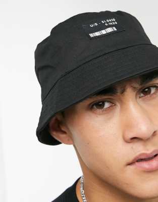 asos black bucket hat