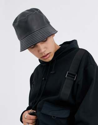 asos black bucket hat