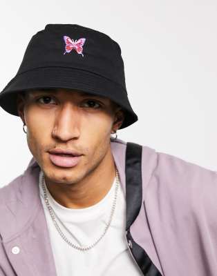 asos black bucket hat