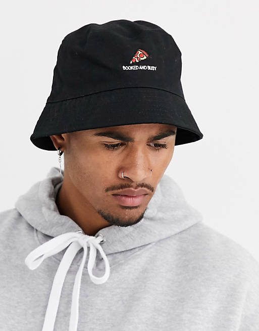 ASOS DESIGN bucket hat in black with embroidery | ASOS