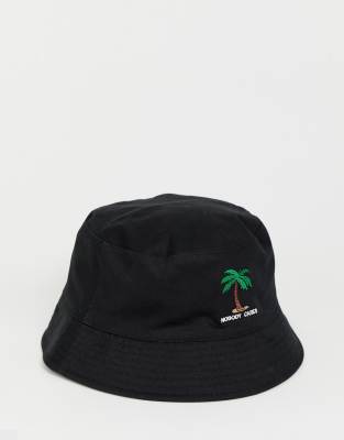 bucket hat with palm trees