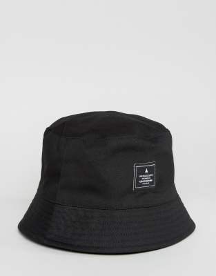 asos black bucket hat