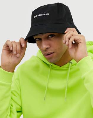 asos black bucket hat