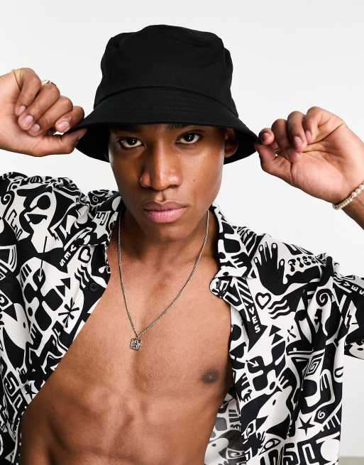 Asos black bucket hat deals