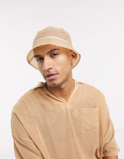 ASOS DESIGN co-ord in organza in camel, 2 of 3