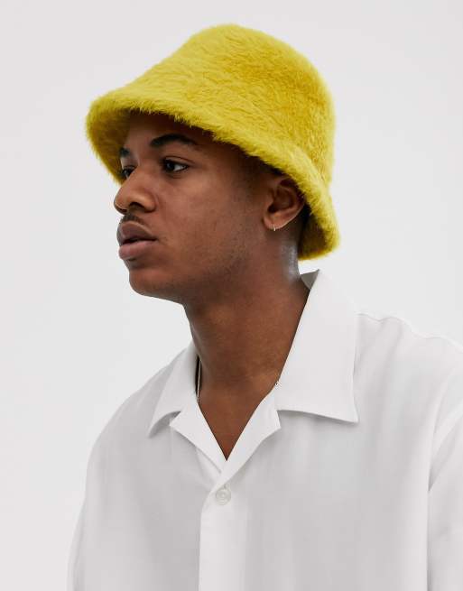 Yellow shop fur hat