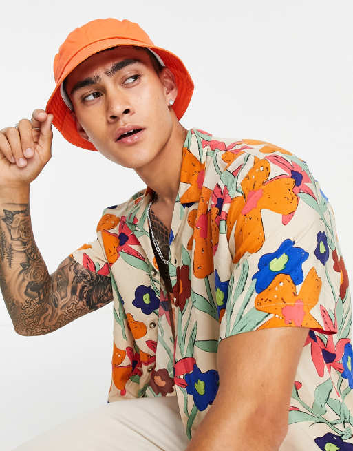 Vintage Men's Bucket Hats - Orange