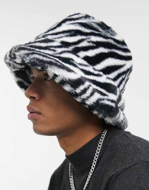 Bucket store hat zebra