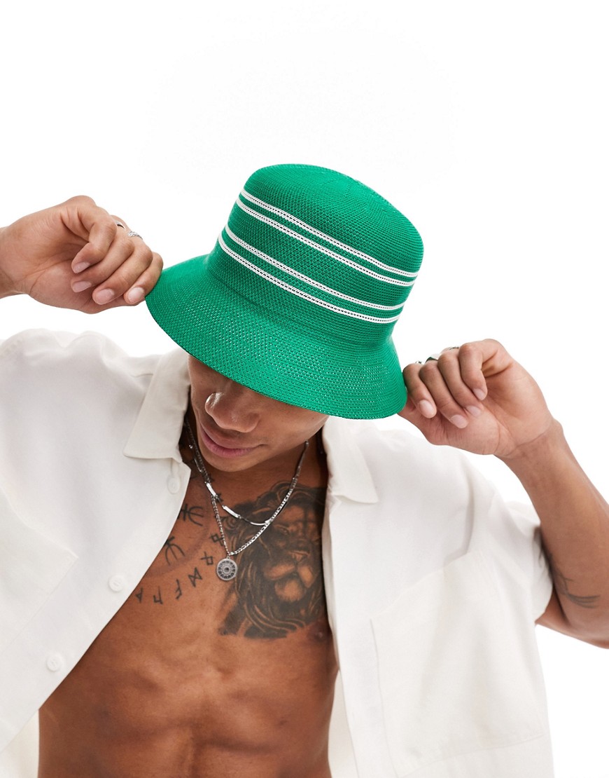 bucket hat with contrast stripe in green