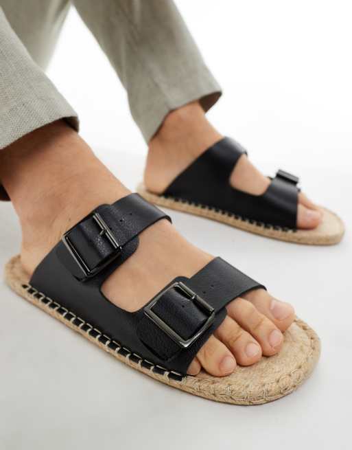 FhyzicsShops DESIGN buckle espadrilles in black PU