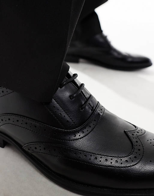Herren Schuhe Schnürschuhe Brogues ASOS budapester aus kunstleder in Schwarz für Herren 