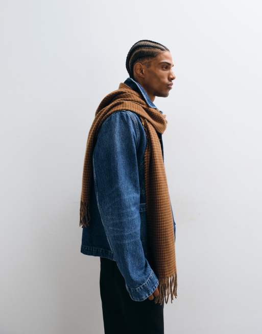 ASOS DESIGN bufanda de pata de gallo marrón, 2 de 3