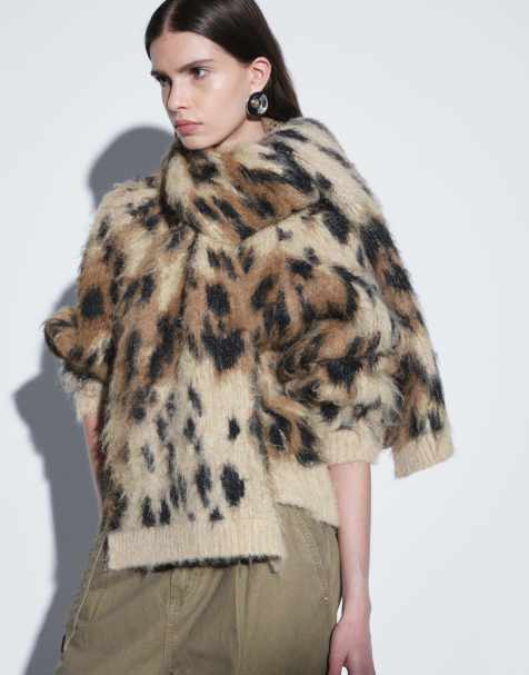 ASOS DESIGN - bufanda de punto cepillado con estampado de leopardo - view 1