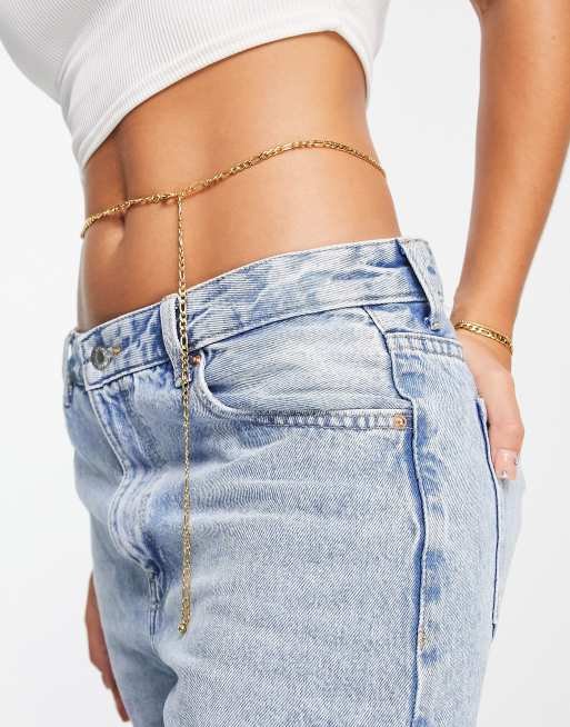 ASOS DESIGN - Buikketting met figaro schakels verguld met 14k goud in goudkleur, 4 van 4