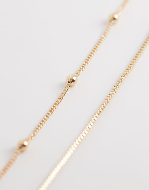 ASOS DESIGN - Buikketting met meerdere rijen en stippen in goudkleur - view 1