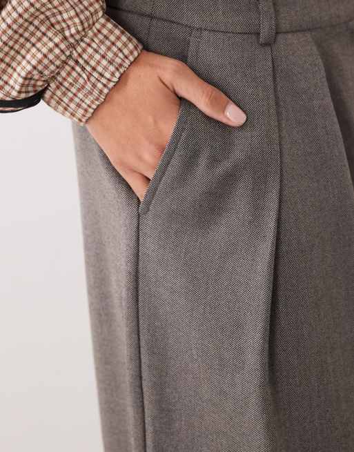 ASOS DESIGN bukser med lægdetalje, oversized og skræddersyede, i grå, 5 af 5