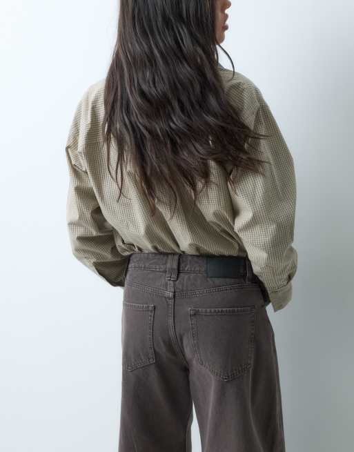 ASOS DESIGN bukser med sløjfe og barrel-ben i espresso, 3 af 5