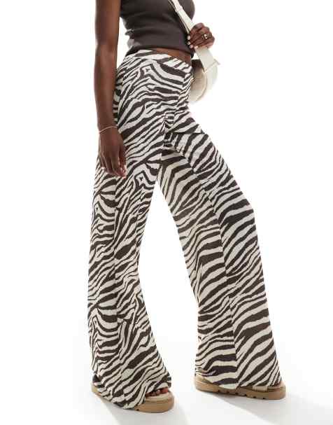ASOS DESIGN - Bukser med vidde og tekstur i zebraprint - view 1